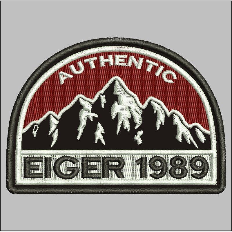 EMBLEM PATCH BORDIR GAMBAR AUTHENTIC EIGER 1989 GUNUNG EMBROIDERY - WIN BORDIR