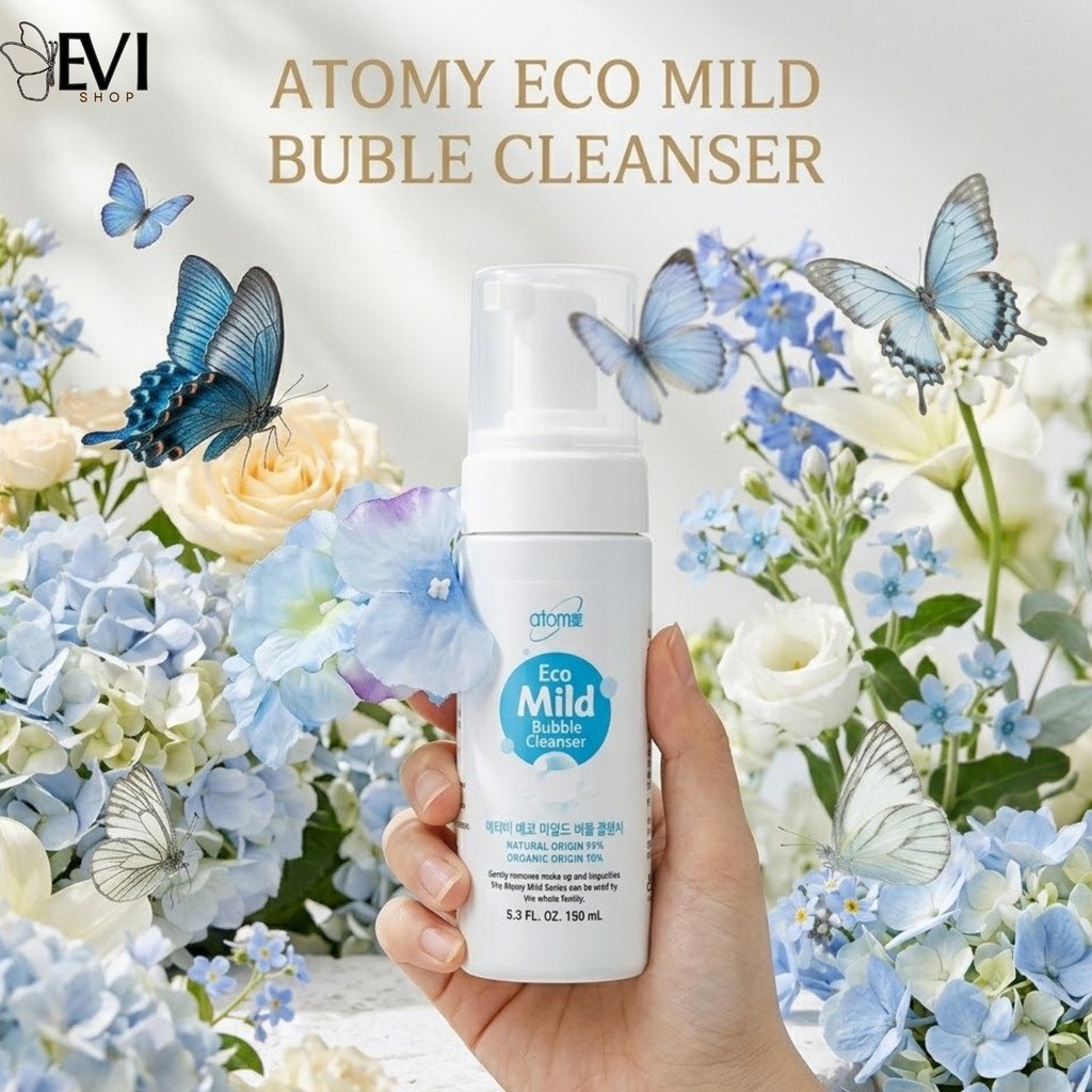 Atomy Eco Mild Bubble Cleanser 150ml | Gel pembersih lembut untuk menenangkan kulit sensitif.