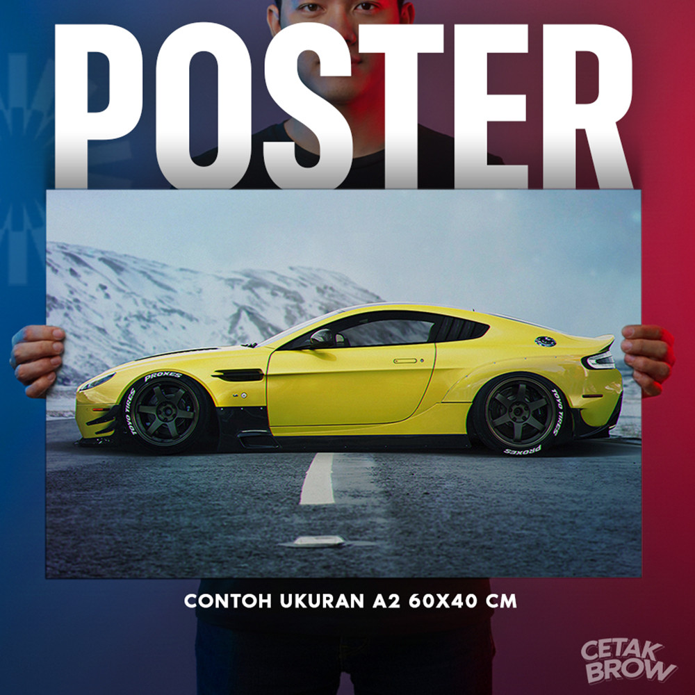 Poster Aston Martin DB5 Silver Birch Bisa Cetak Custom Hiasan Dinding Kamar Cowo Otomotif James Bond
