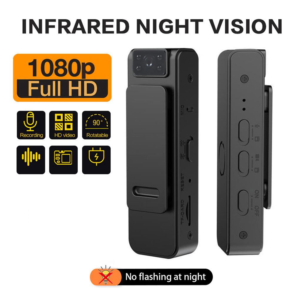 Kamera Pengintai Mini Spy Camera Full HD 1080p Body Cam Night Vision Klip Saku Centechia A19