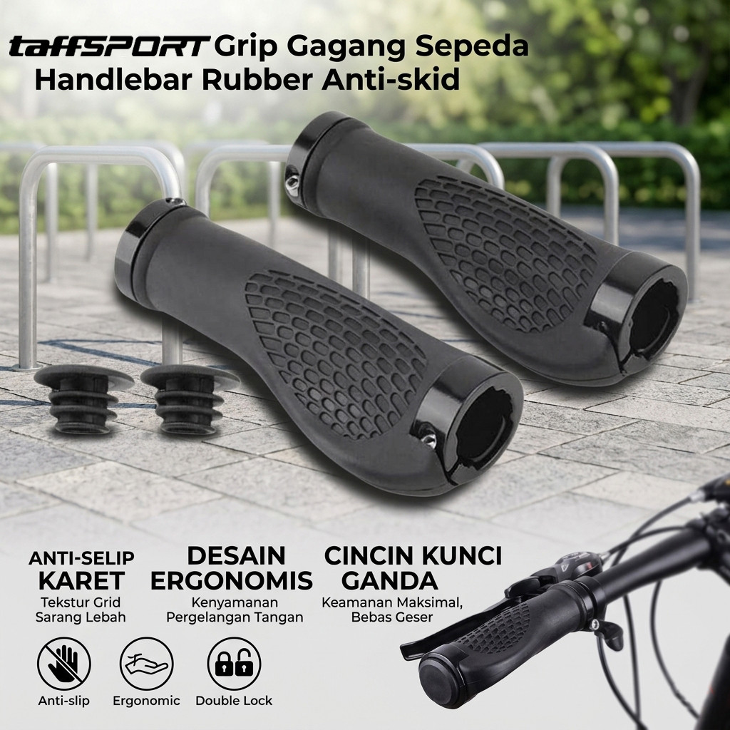TaffSPORT Handgrip Sepeda Universal Tutup Setang Anti Skid Handlebar - GR49