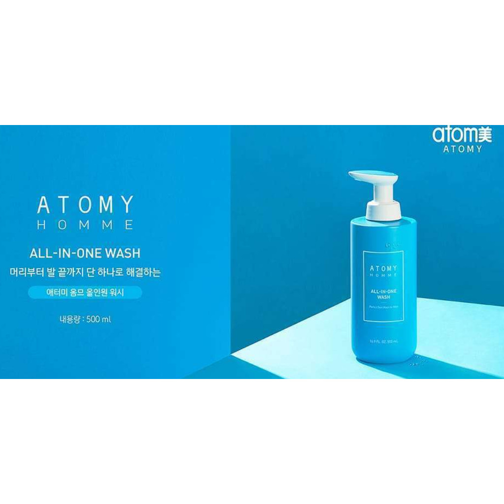 Atomy HOMME ALL IN ONE WASH | Sabun dan Shampo 2 in 1| Busa Melimpah Membersihkan Kotoran | Sabun Pr