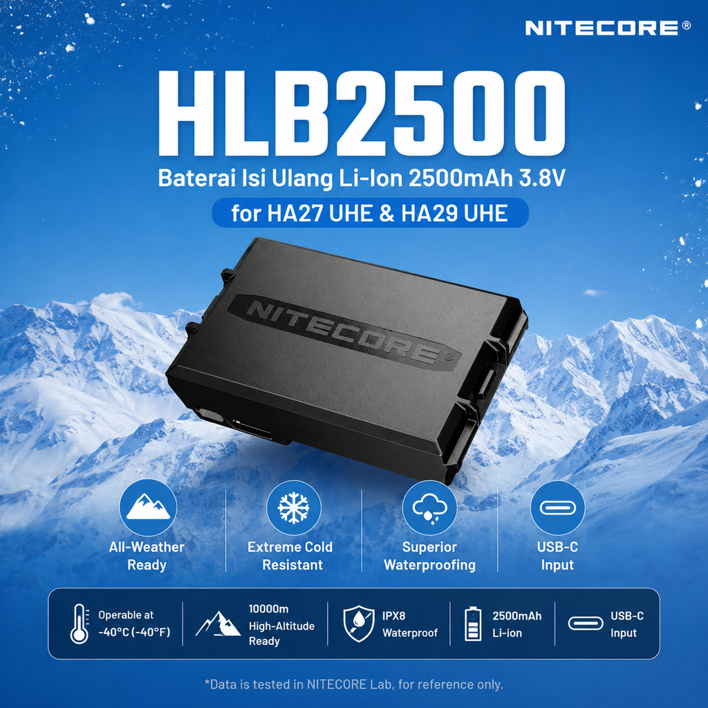 BISA COD Baterai Isi Ulang Li-Ion 2500 MAh 3.8V For HA27 HA29 UHE Li-Ion 2500 MAh 3.8V Warna Hitam