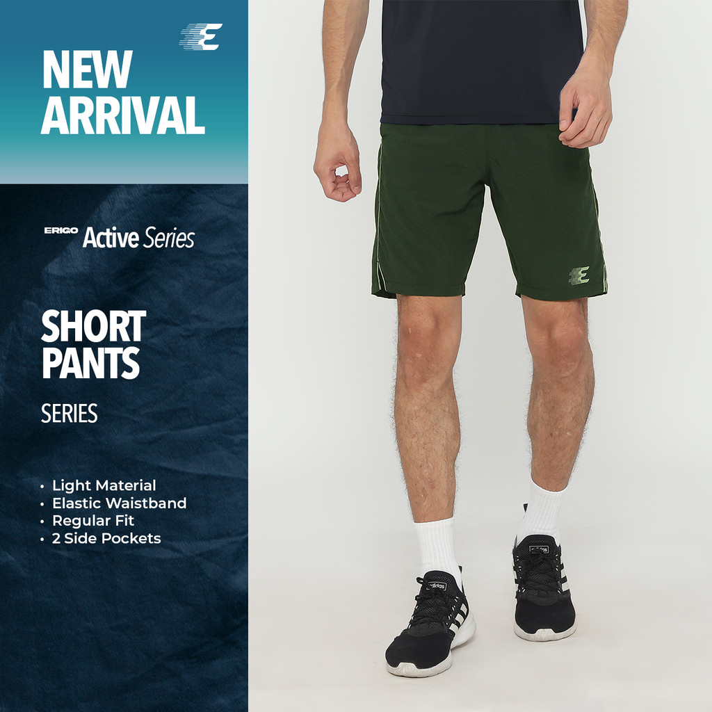 Erigo Running Short Pants Cadence Olive - Celana Pendek Olahraga Unisex