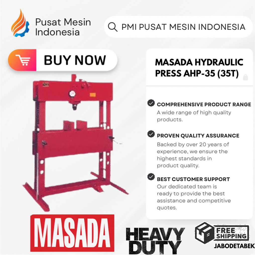 MASADA  HYDRAULIC PRESS AHP-35 (35T) / MESIN ALAT PRESS HIDROLIK / MUTIFUNGSI MESIN DONGKRAK PRESS H