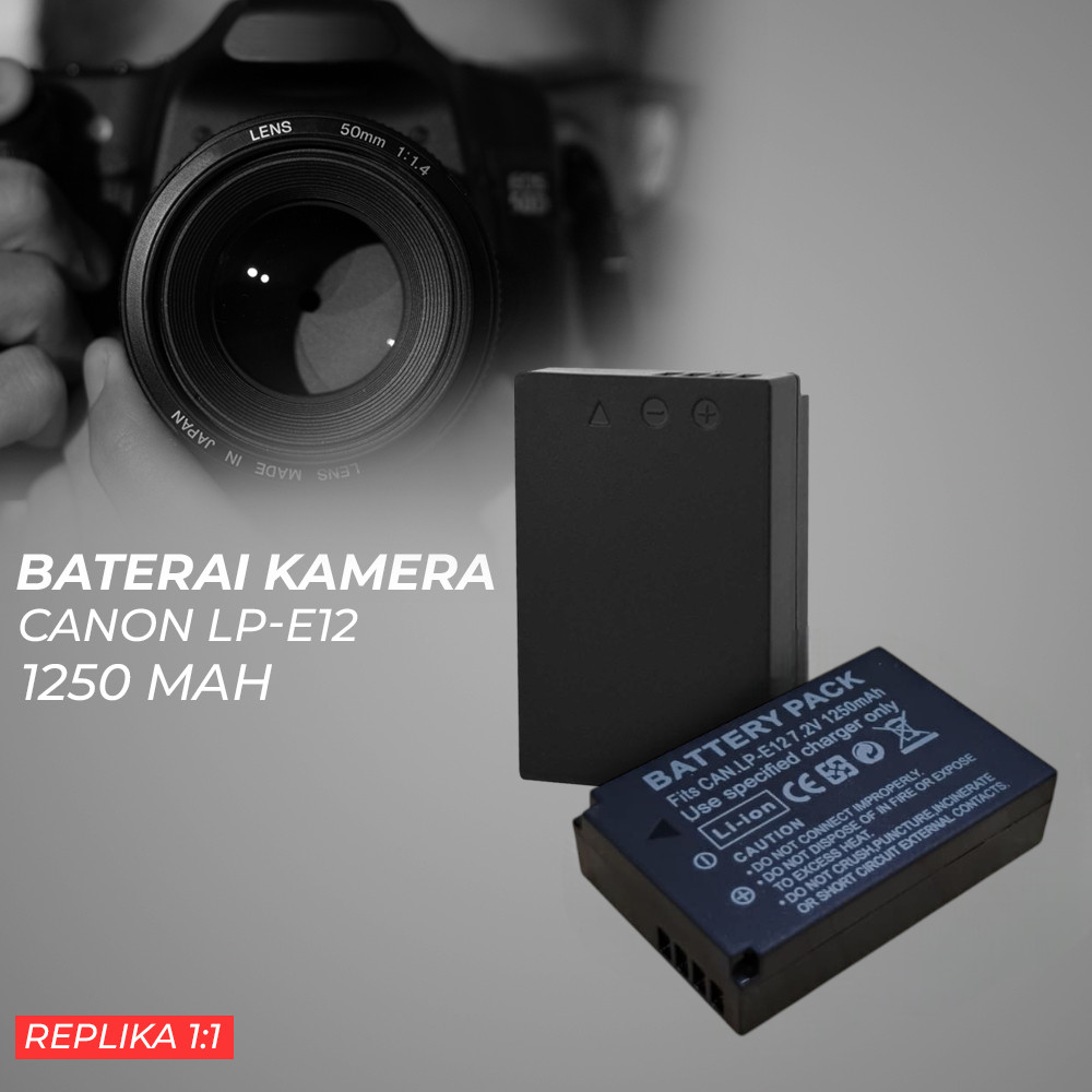 Baterai Kamera Replacement Canon Li-ion 1250mAh (Replika 1:1) - LP-E12