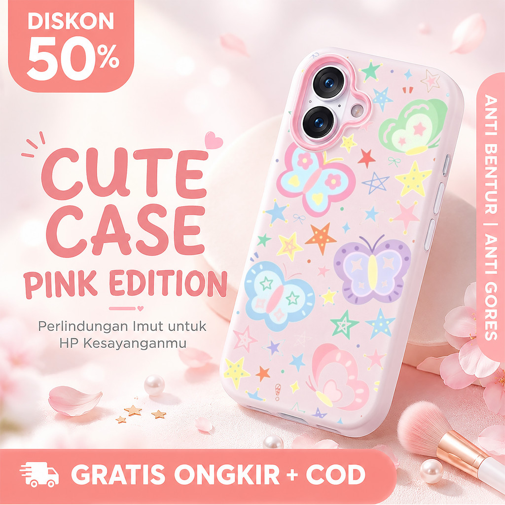 Aesthetic Gemoy Kupu-Kupu Pelangi Case Oppo Reno 15F A6X A6 Pro 14F A3X A5I A5 2025 A5 Pro Case
