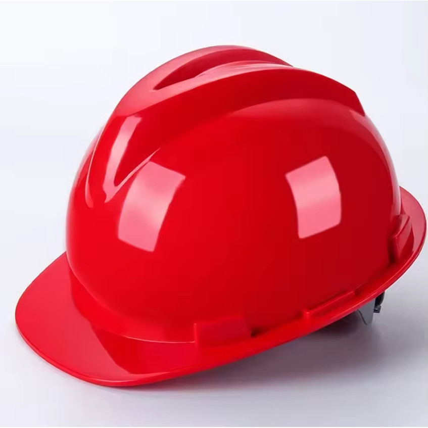 Helm Proyek Konstruksi K3 Safety Protective Cap V Shaped ABS Merah