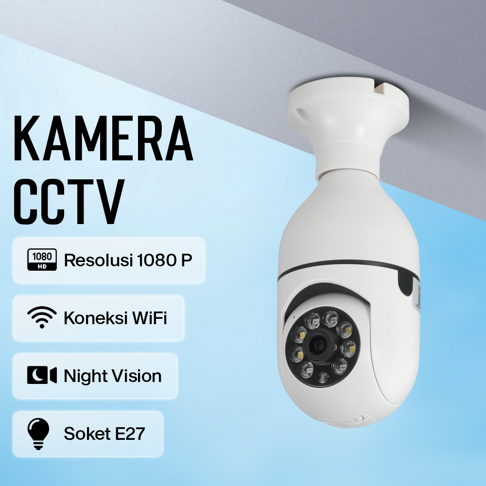 Kamera CCTV Indoor Bohlam WiFi IP Camera IR Detection E27 1080P 2MP - YS-2303