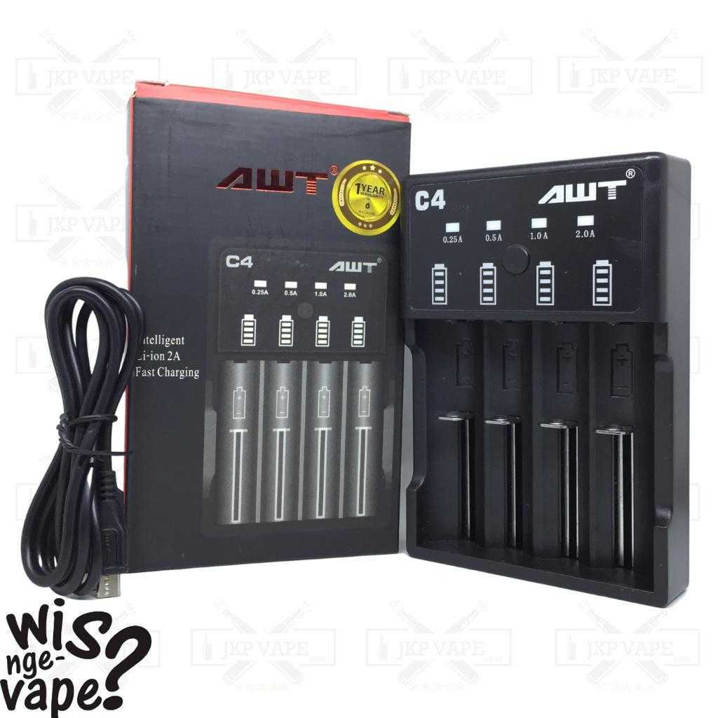 Awt C4 Charger Li-Ion - Intelligent Fast Charging 2A Vape Authentic
