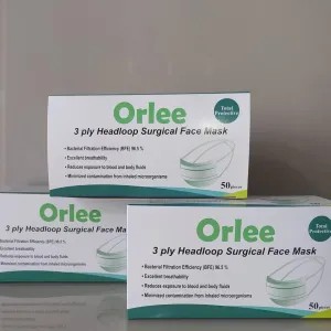 Masker Orle Hijab 3 ply Putih/Hitam