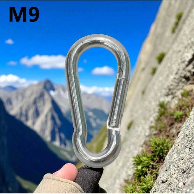 Gantungan Kunci Spring Buckle Stainless Steel Silver M9