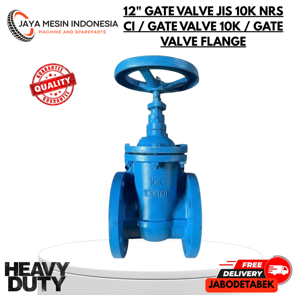12" GATE VALVE JIS 10K NRS CI / GATE VALVE 10K / GATE VALVE FLANGE / KATUP INDUSTRI / PERALATAN ALIR