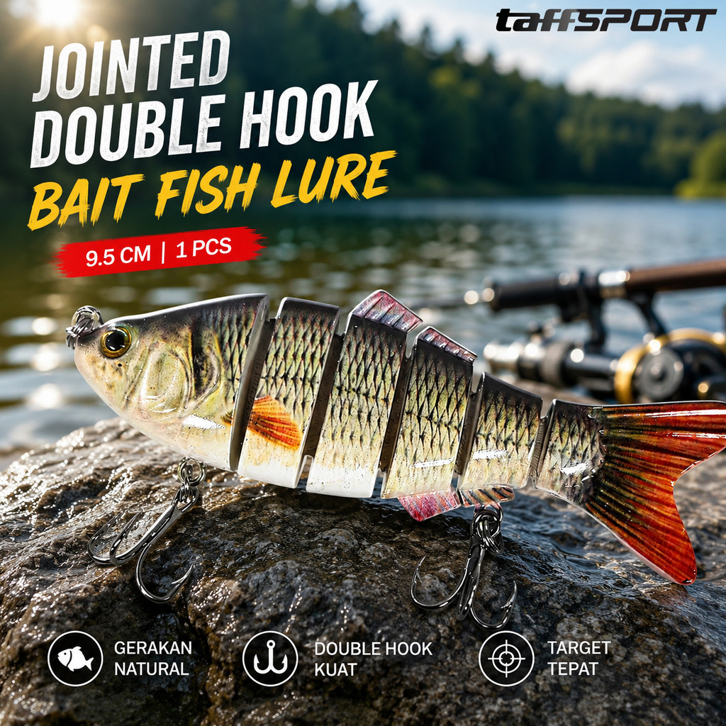 Umpan Pancing Lure Palsu Tiruan Umpan Pancing Jointed Bait Fish Lure 9.5cm 20g 1 PCS TaffSPORT VSJ06