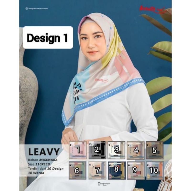 Jilbab Segi Empat Maxmara Leavy Motif By Azzura Premium Scarf - Hijab glossy jilbab motif segiempat