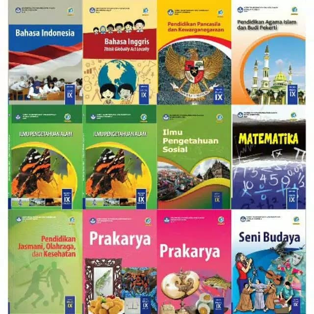 Buku Paket Lengkap 1 Tahun Kelas IX-9 SMP K13 Edisi Revisi 2018 (isi buku 12 buku)