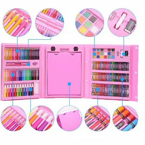 Crayon Anak 208 Pcs Alat Lukis Set Drawing Coloring Set Oil Pastel Painting Set Crayon 208 Kode H67 Shopee Indonesia