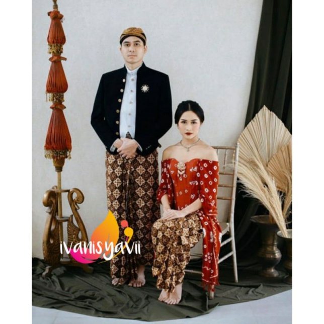 Jual Baju Prewedding / Baju Couple Adat Jawa - Hewes Jumputan | Shopee