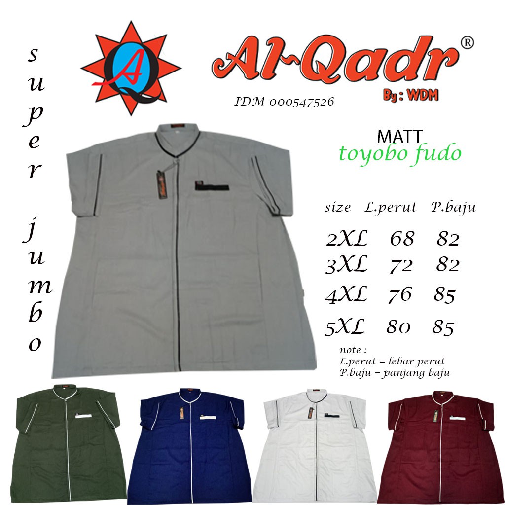 Baju Koko Pria Dewasa JumboTerbaru Al qadr &amp; AB Alkahfi Bareno Jumbo Lenggan Pendek Katun