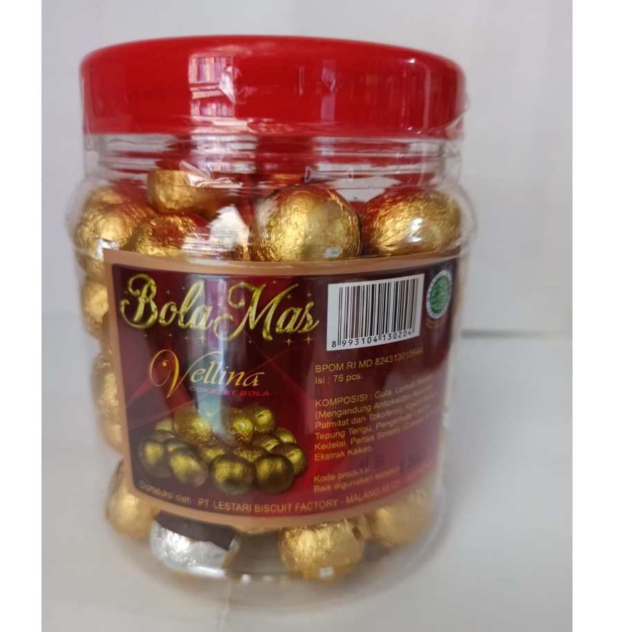 

Coklat Bola Emas Vellina Toples Isi 75pcs