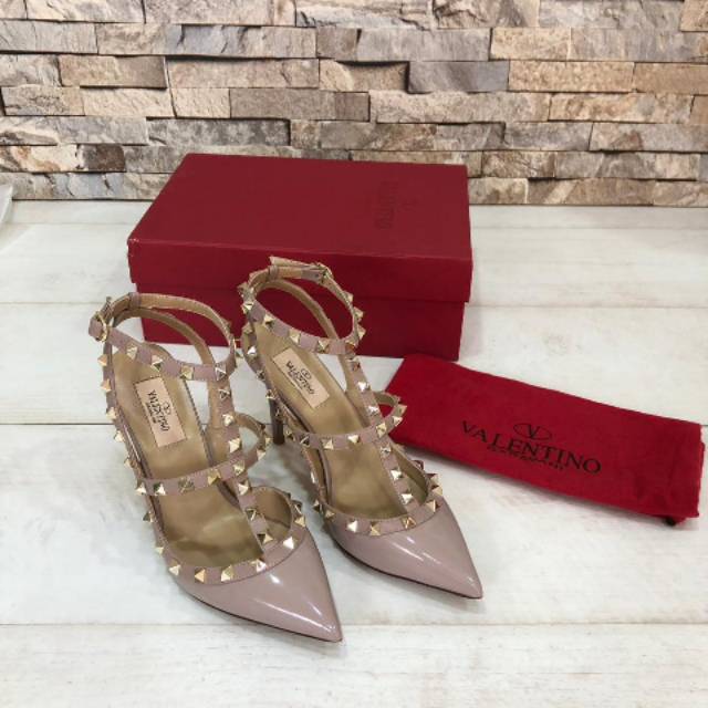 VALENTINO HEELS NUDE GLOSSY SUPER MIRROR