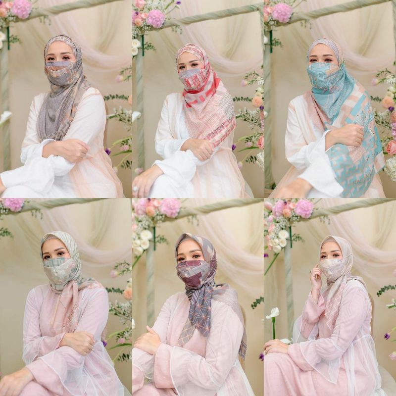 Premium Scarf Printing Radwah x Adelia Pasha Hijab Jilbab Kerudung Motif by Radwah Original