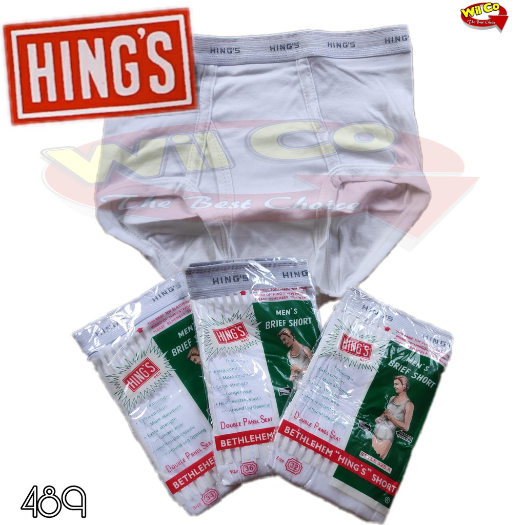 K489 - [Harga Per 1 Potong] CELANA DALAM BRIEF [SEGITIGA] PRIA HING'S SIZE 32 - 42