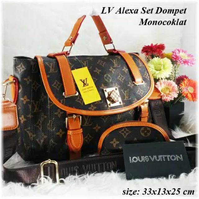 Tas Terbaru LV Alexa Set Dompet Tas Import kekinian