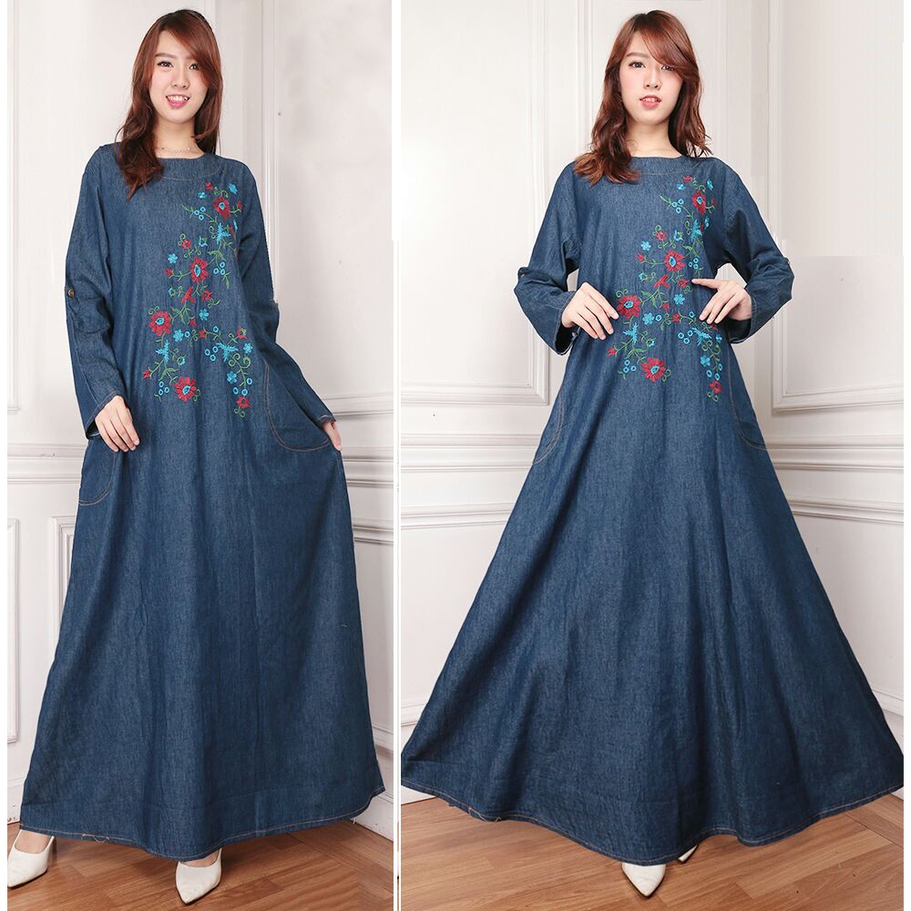 SB Collection Gamis Maxi Kanae Longdress Jumbo Jeans Wanita