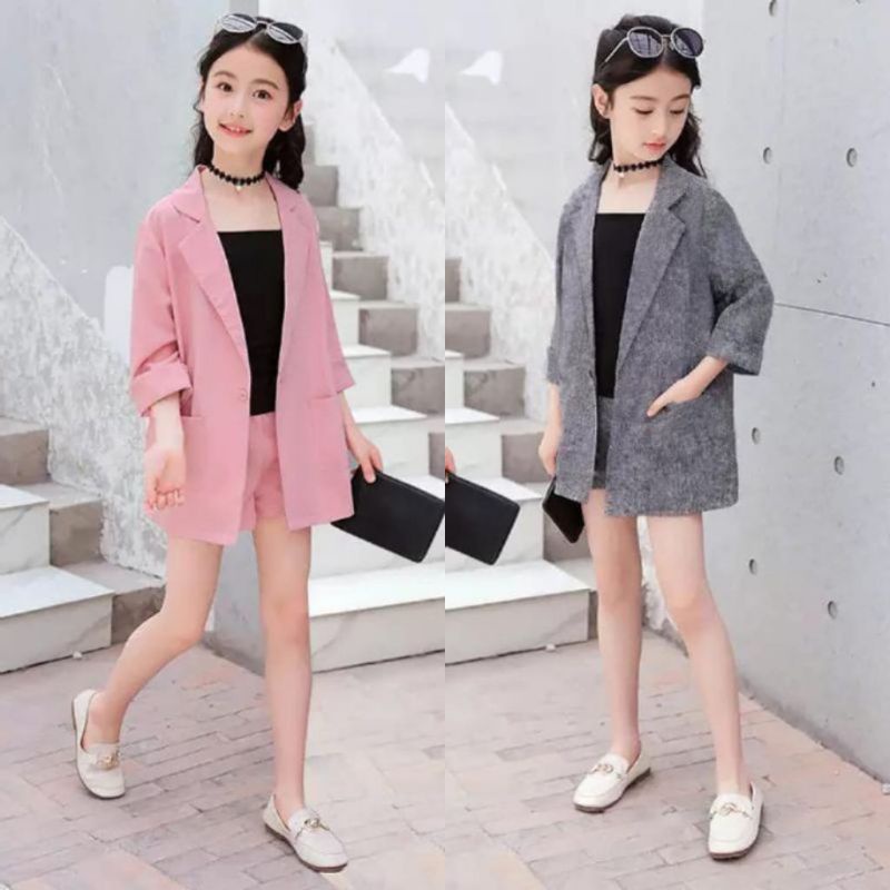 Set Duma Kids Usia 4th-8th Baju Anak Perempuan Baju Setelan Anak Perempuan Setelan Jas Anak Perempua