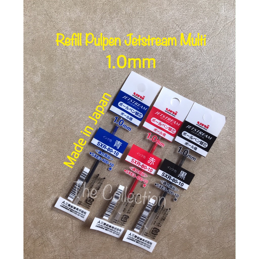 

REFILL 1.0 mm Jetstream Multi SXR 80 10 Pulpen Mitsubishi Isi Ulang jetstream SXR-80-10 hitam biru merah black blue red ATK0589UN