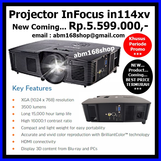 Projector InFocus in114xv XGA HDMI 3500AL Proyektor