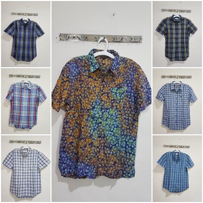 Preloved Levi's Wrangler Uniqlo - Kemeja Pria Lengan Pendek