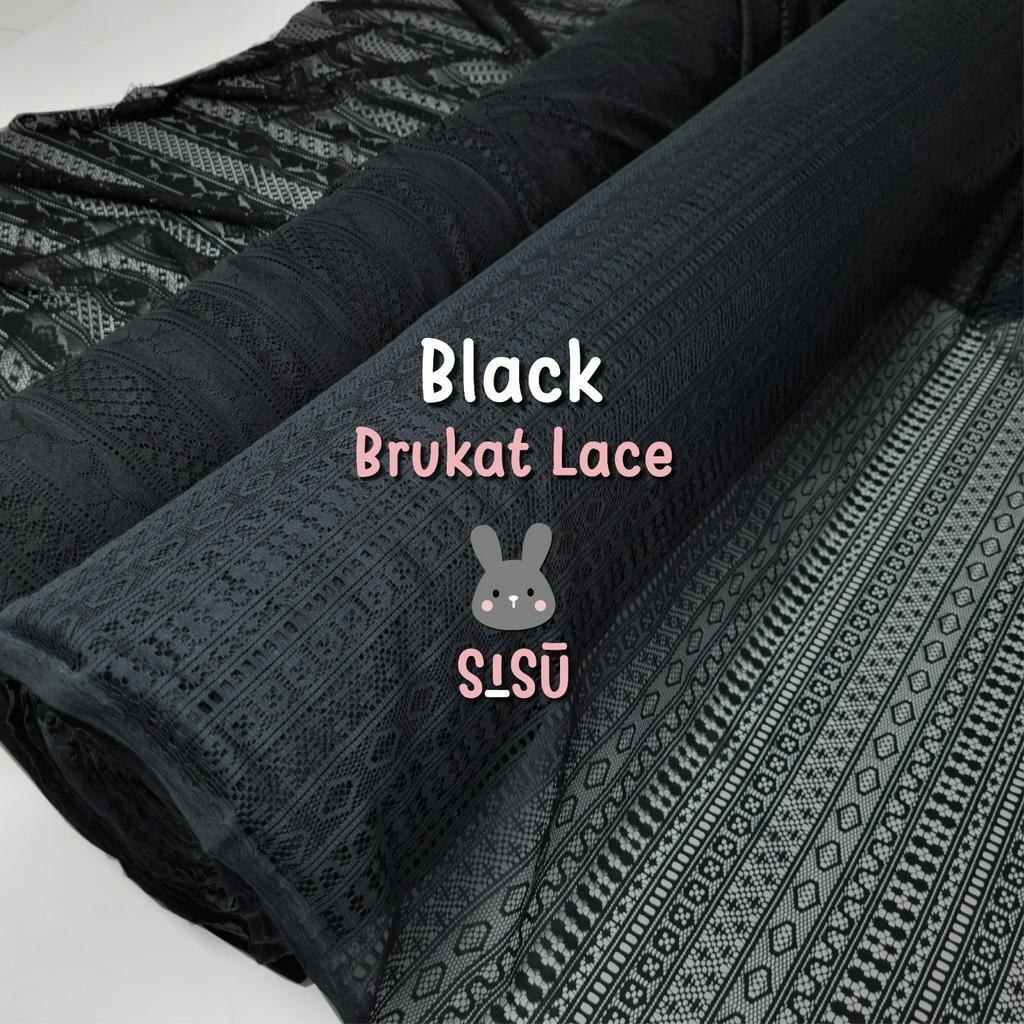 0,5 Meter Kain Brukat malika Brokat Lace Tile Tulle Meteran Motif Salur Garis Bahan Kebaya Dress Gau