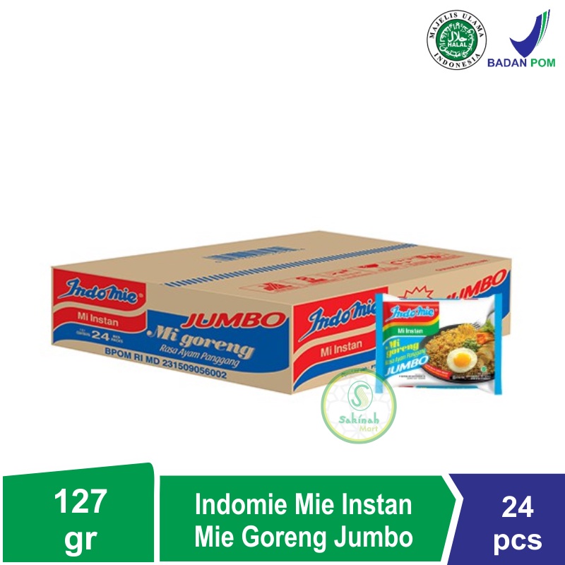 Indomie Goreng Jumbo Ayam Panggang Mie Instan 127 gr (24 pcs)