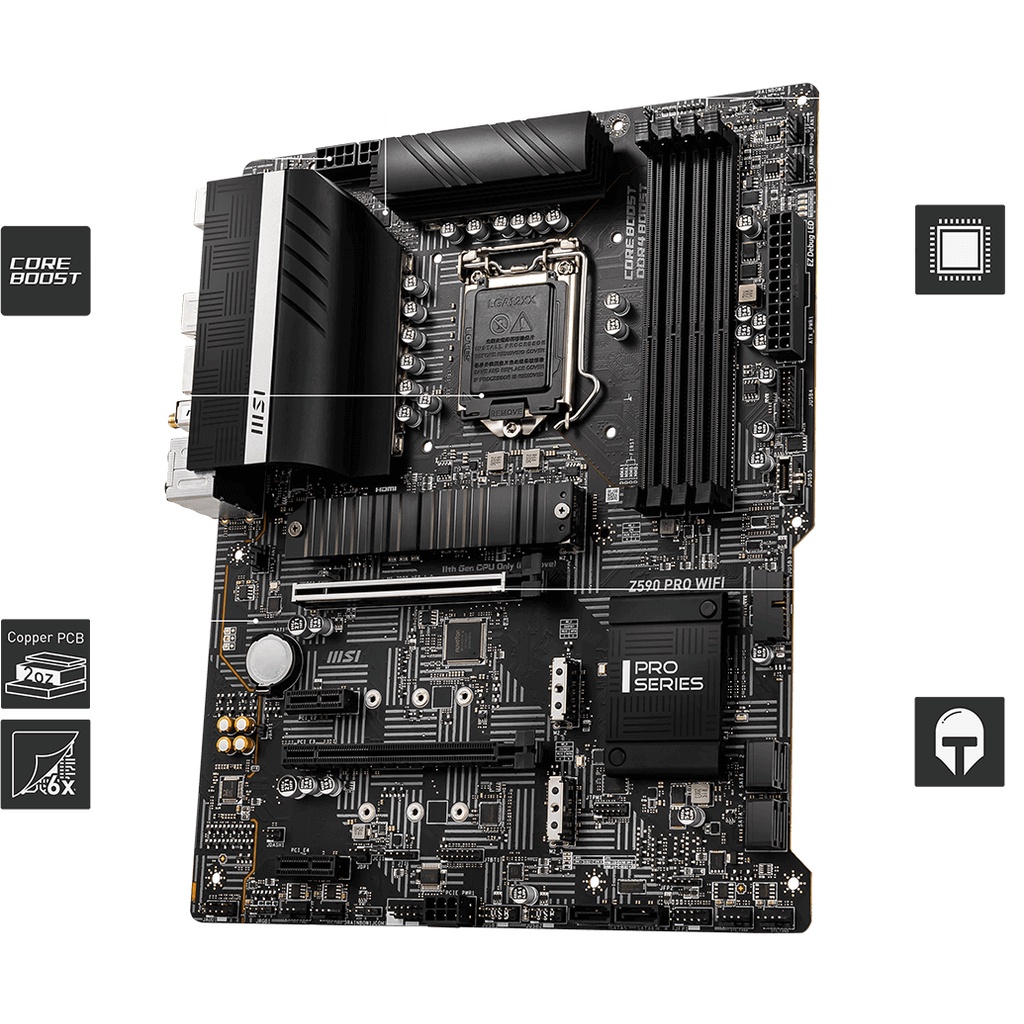 MSI Z590 PRO Wifi (LGA1200, Z590, DDR4, USB3.2, SATA3) NAMPOL GAN