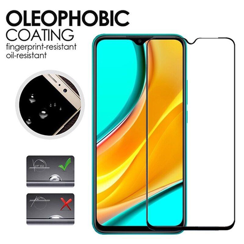 Tempered Glass Redmi 9/9A/9C/Note 9/Note 9Pro Full Black Cover