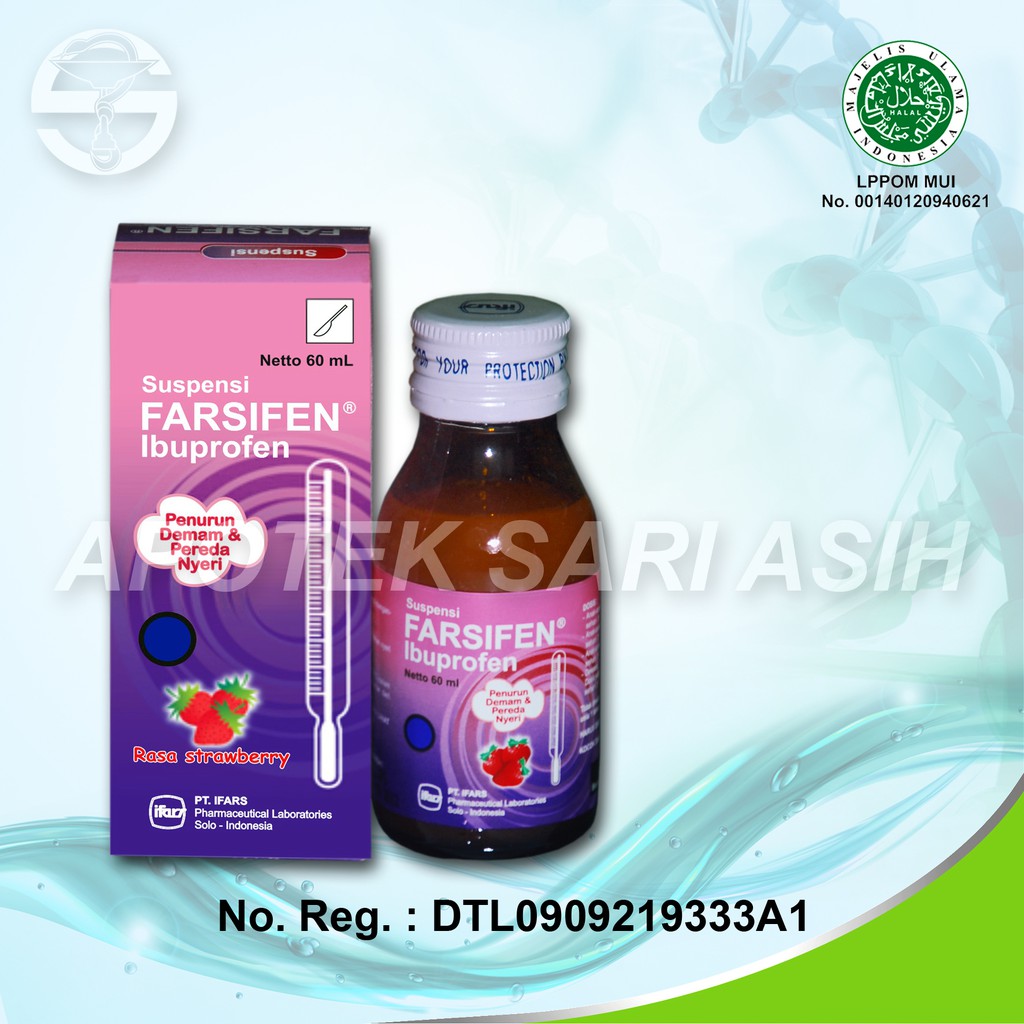 FARSIFEN | Ibuprofen pereda nyeri sakit gigi demam pada anak | Suspensi 60 ml