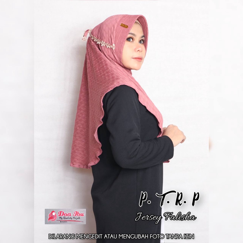 Kerudung Jersy Falisha renda Original Doa Ibu