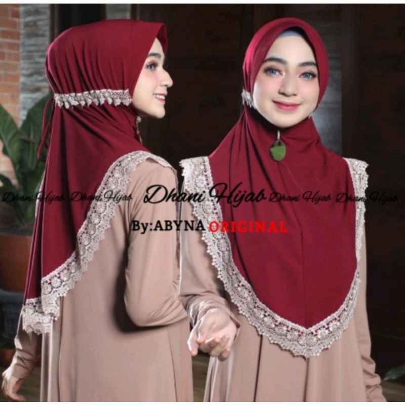 Hijab / Jilbab / Kerudung / Bergo / Khimar Instan Jersey Serut Renda / Renda Serut Model Bergo Terba