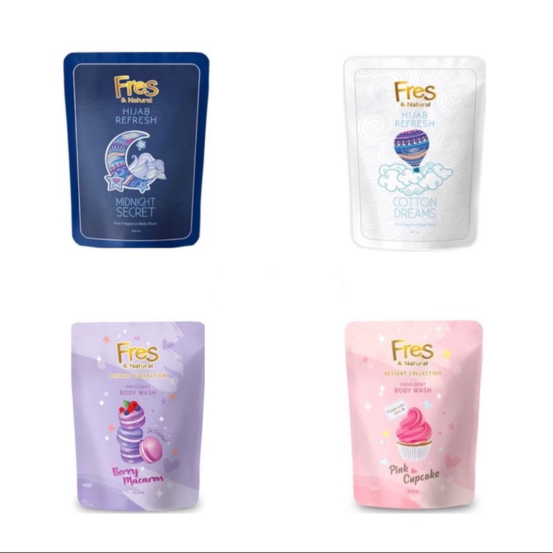 (Refill 450ml) Fres &amp; Natural Hijab Refresh Body Wash