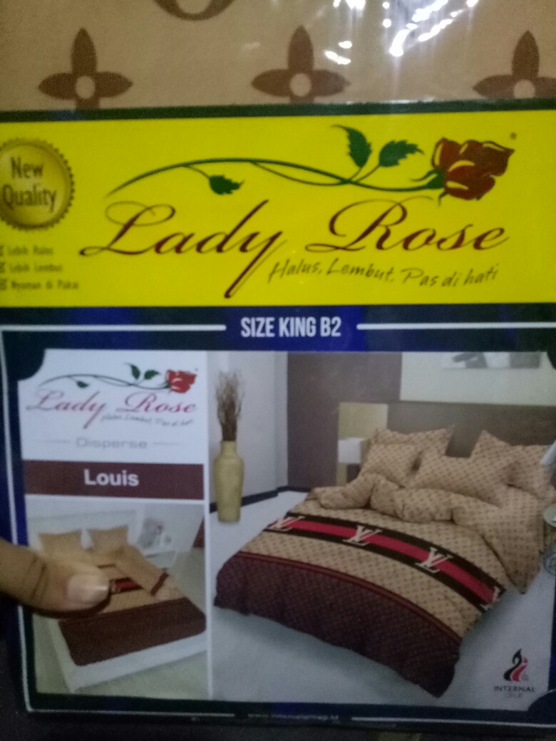 Sprei Lady Rose Uk. King (180x200) Dan Uk. Queen (160x200) Motif Louise, Gisel, Aurel Dan Gc