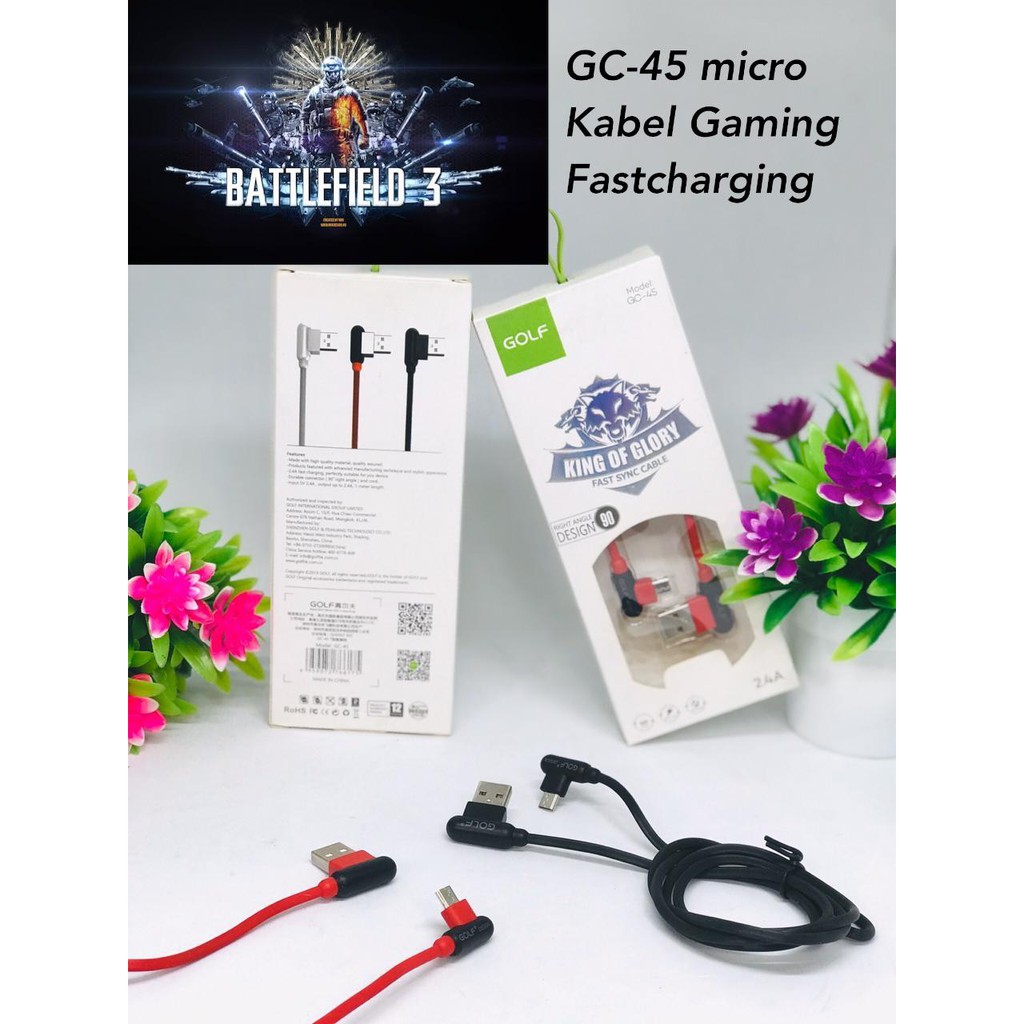 KABEL DATA GAMING VIBOX GC-45 IPHONE 2.4A COLOKAN L