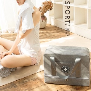 JULY'S Tas Duffel Jinjing Wanita Kanvas Spot Travel Handbag Bag Tote olahraga ada slot sepatu anti air waterproof  Tas fitness tas jalan tamasya tas pulang kampung perjalanan jauh tas baju koper pakaian bandara airport