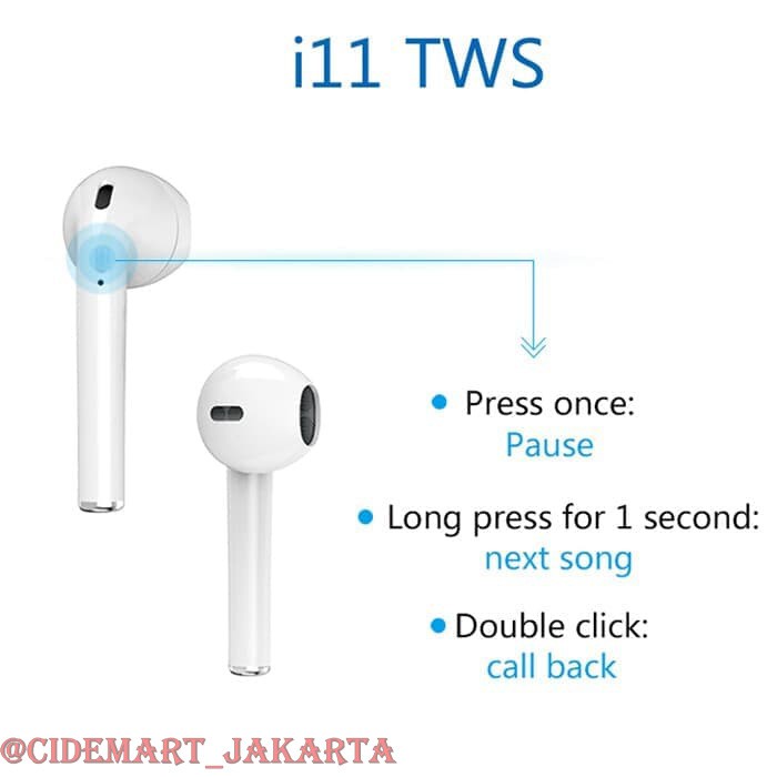 [BISA COD] HEADSET BLUETOOTH i11S / EARPHONE WIRELESS I11 S TWS 5.0 STEREO BASS