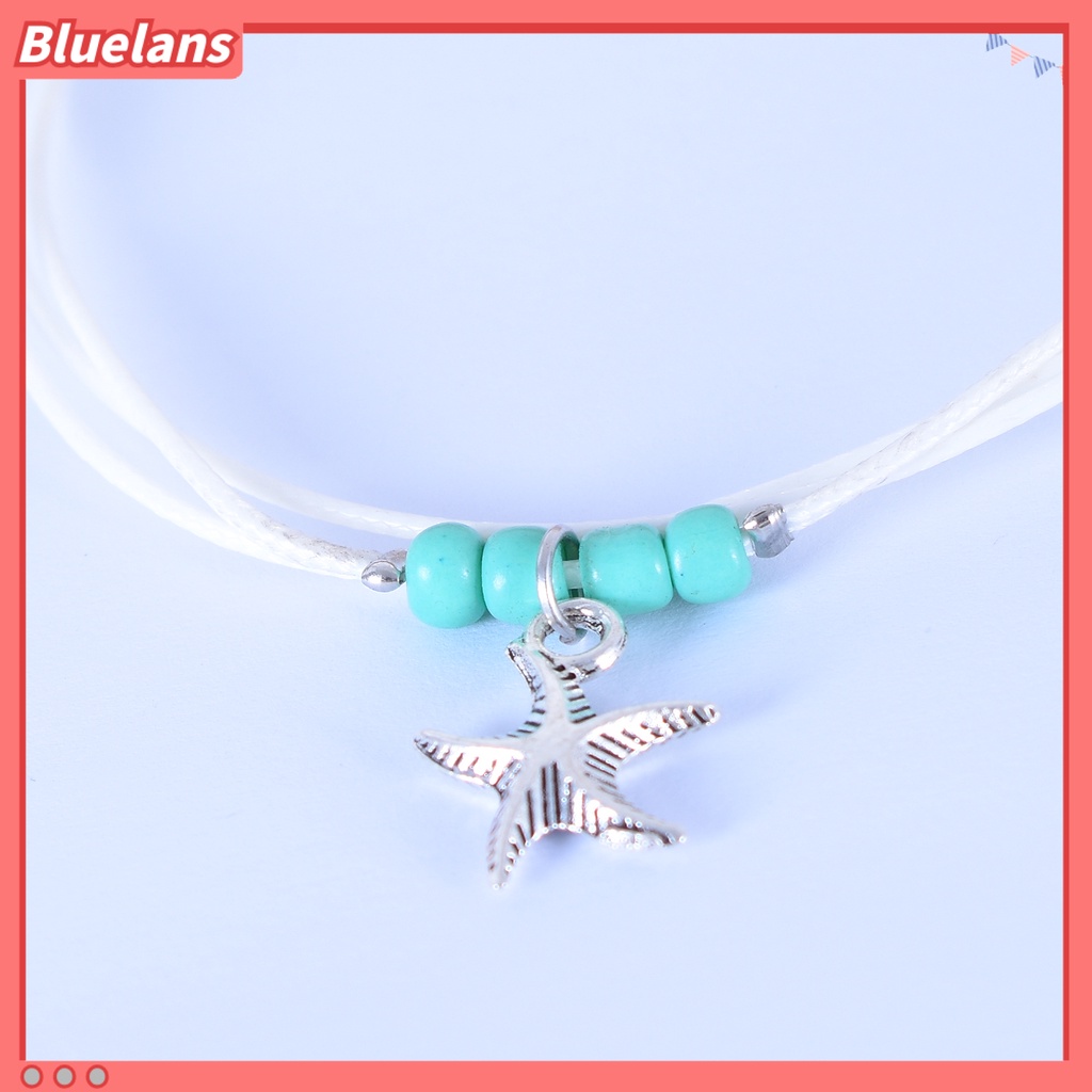 Bluelans Boho Multi-layer Sea Star Pendant Beads Adjustable Anklet Women Jewelry Bracelet