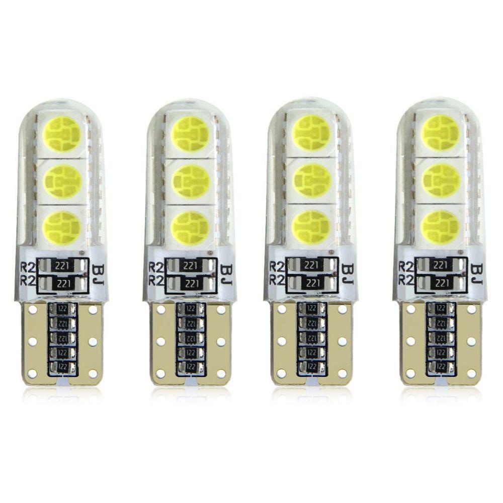 Populer 4Pcs Lampu Plat Nomor 4Pcs Bola Lampu 12V COB Silikon5050 6500K Dome Map