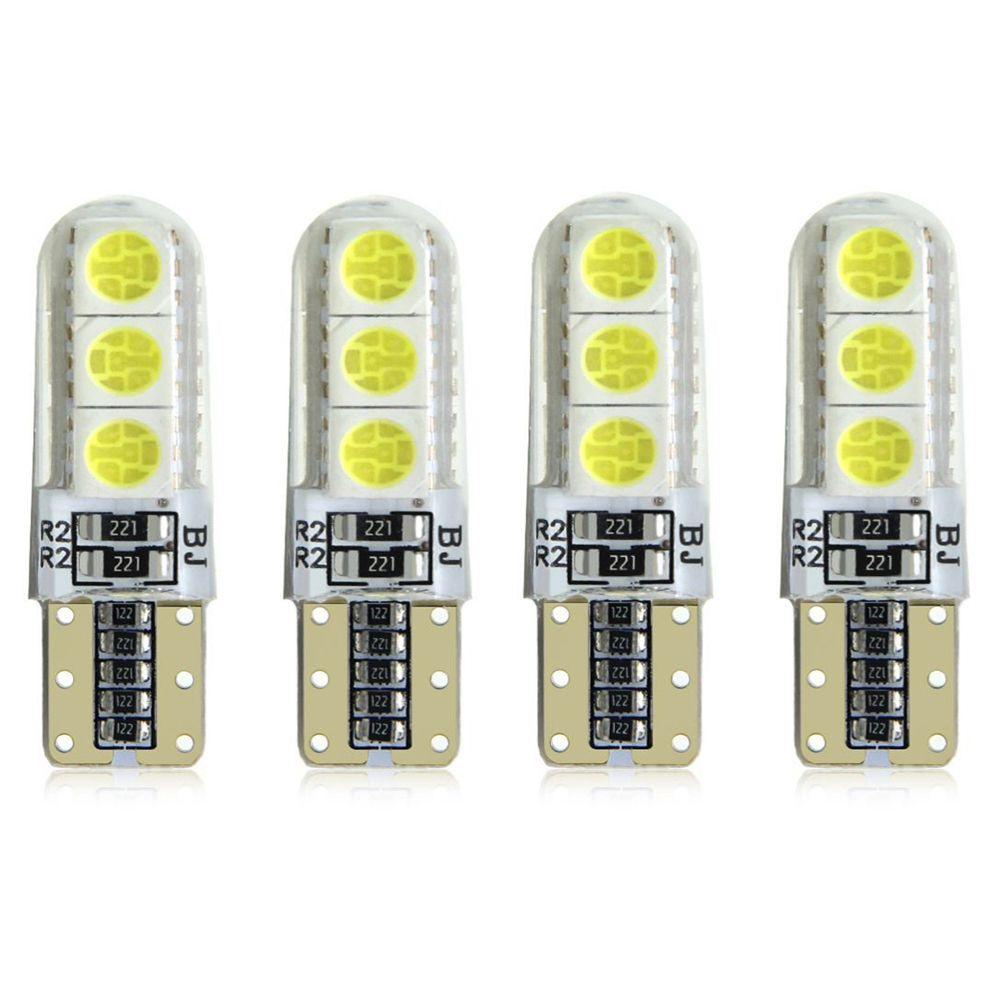 Populer 4Pcs Lampu Plat Nomor 4Pcs Bola Lampu 12V COB Silikon5050 6500K Dome Map