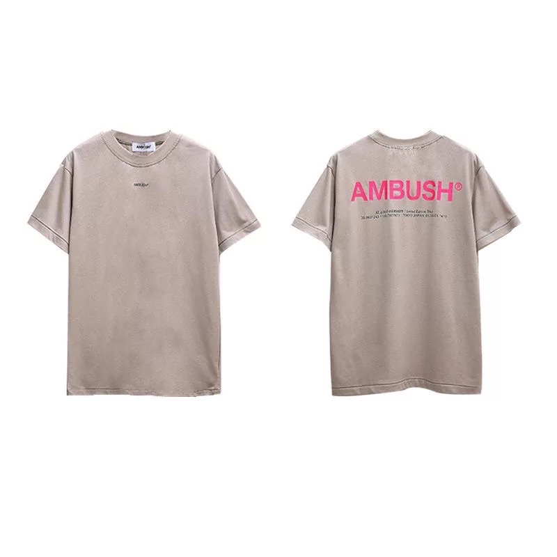 AMBUSH LOGO T-SHIRT BROWN PINK