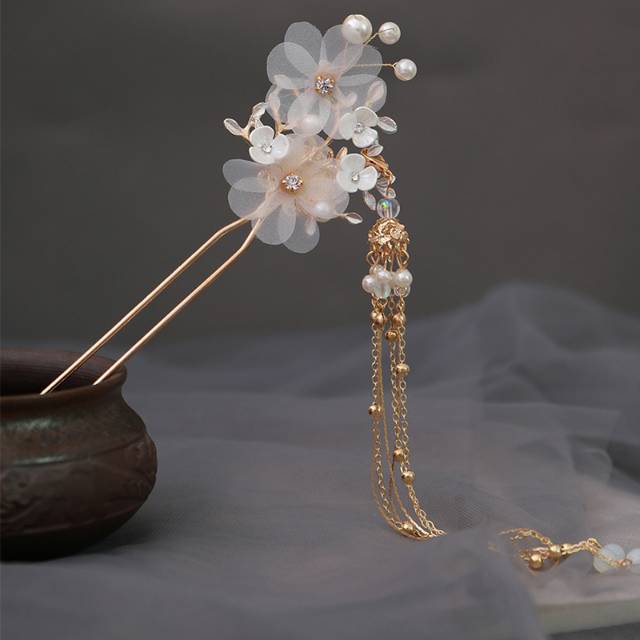 Hairpin floral hairpins hiasan rambut sanggul bunga hanfu Hairpin floral hairpins hiasan rambut sanggul bunga hanfu